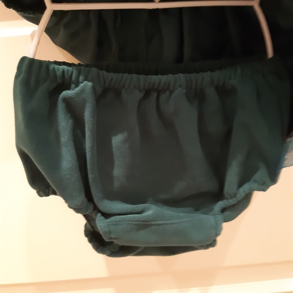 Disney Minnie mouse Christmas dress. Green Velour + red. 12 months of age. New - Picture 5 of 6